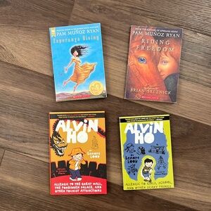 Kids books Alvin Ho x2 and Pam Munoz Ryan x2